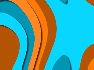 Renkli oyma sanat. Kağıt arka plan şekilleri kesim kağıdı ile kesin. İş sunumları, el ilanları, afişler, davetler için şablon tasarım düzen