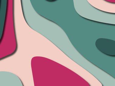 Renkli oyma sanat. Kağıt arka plan şekilleri kesim kağıdı ile kesin. İş sunumları, el ilanları, afişler, davetler için şablon tasarım düzen