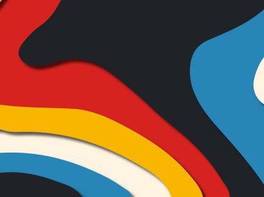 Renkli oyma sanat. Kağıt arka plan şekilleri kesim kağıdı ile kesin. İş sunumları, el ilanları, afişler, davetler için şablon tasarım düzen