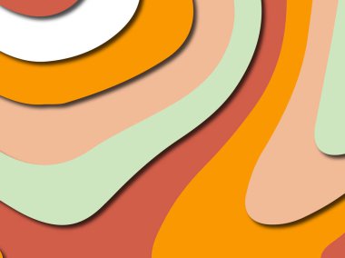 Renkli oyma sanat. Kağıt arka plan şekilleri kesim kağıdı ile kesin. İş sunumları, el ilanları, afişler, davetler için şablon tasarım düzen