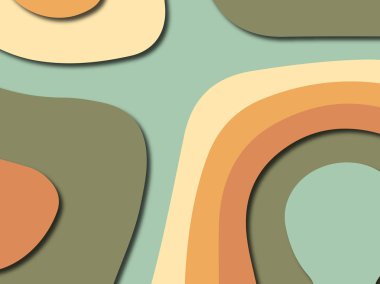 Renkli oyma sanat. Kağıt arka plan şekilleri kesim kağıdı ile kesin. İş sunumları, el ilanları, afişler, davetler için şablon tasarım düzen