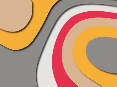 Renkli oyma sanat. Kağıt arka plan şekilleri kesim kağıdı ile kesin. İş sunumları, el ilanları, afişler, davetler için şablon tasarım düzen