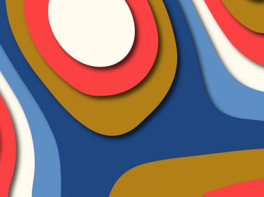 Renkli oyma sanat. Kağıt arka plan şekilleri kesim kağıdı ile kesin. İş sunumları, el ilanları, afişler, davetler için şablon tasarım düzen