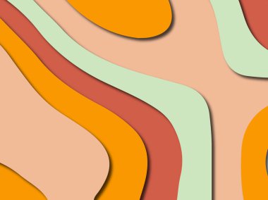 Renkli oyma sanat. Kağıt arka plan şekilleri kesim kağıdı ile kesin. İş sunumları, el ilanları, afişler, davetler için şablon tasarım düzen