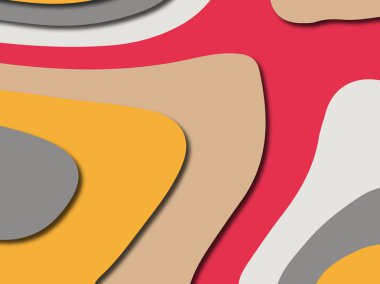 Renkli oyma sanat. Kağıt arka plan şekilleri kesim kağıdı ile kesin. İş sunumları, el ilanları, afişler, davetler için şablon tasarım düzen