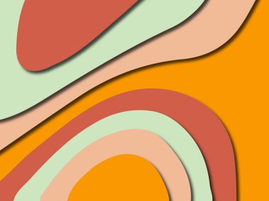 Renkli oyma sanat. Kağıt arka plan şekilleri kesim kağıdı ile kesin. İş sunumları, el ilanları, afişler, davetler için şablon tasarım düzen