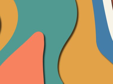 Renkli oyma sanat. Kağıt arka plan şekilleri kesim kağıdı ile kesin. İş sunumları, el ilanları, afişler, davetler için şablon tasarım düzen