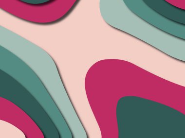 Renkli oyma sanat. Kağıt arka plan şekilleri kesim kağıdı ile kesin. İş sunumları, el ilanları, afişler, davetler için şablon tasarım düzen