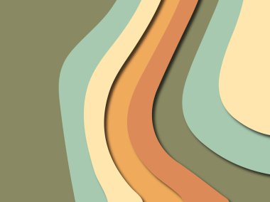 Renkli oyma sanat. Kağıt arka plan şekilleri kesim kağıdı ile kesin. İş sunumları, el ilanları, afişler, davetler için şablon tasarım düzen