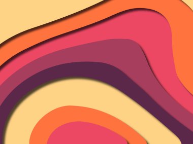 Renkli oyma sanat. Kağıt arka plan şekilleri kesim kağıdı ile kesin. İş sunumları, el ilanları, afişler, davetler için şablon tasarım düzen