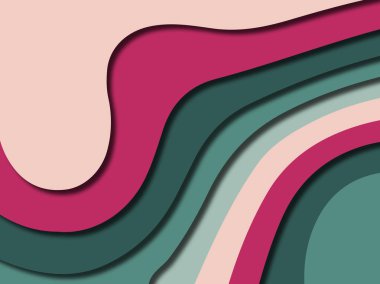 Renkli oyma sanat. Kağıt arka plan şekilleri kesim kağıdı ile kesin. İş sunumları, el ilanları, afişler, davetler için şablon tasarım düzen