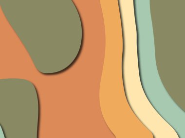 Renkli oyma sanat. Kağıt arka plan şekilleri kesim kağıdı ile kesin. İş sunumları, el ilanları, afişler, davetler için şablon tasarım düzen