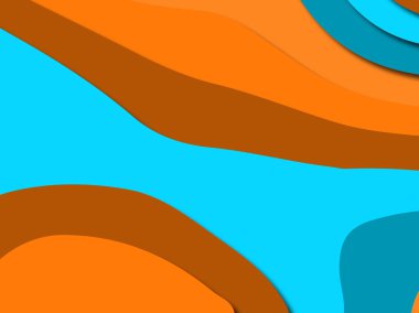 Renkli oyma sanat. Kağıt arka plan şekilleri kesim kağıdı ile kesin. İş sunumları, el ilanları, afişler, davetler için şablon tasarım düzen