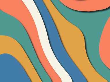 Renkli oyma sanat. Kağıt arka plan şekilleri kesim kağıdı ile kesin. İş sunumları, el ilanları, afişler, davetler için şablon tasarım düzen