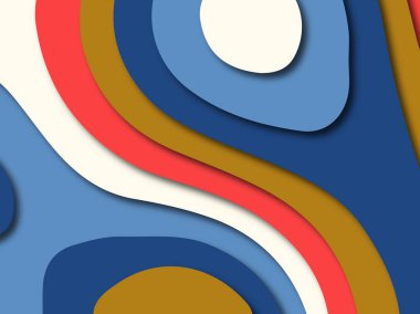 Renkli oyma sanat. Kağıt arka plan şekilleri kesim kağıdı ile kesin. İş sunumları, el ilanları, afişler, davetler için şablon tasarım düzen