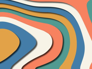 Renkli oyma sanat. Kağıt arka plan şekilleri kesim kağıdı ile kesin. İş sunumları, el ilanları, afişler, davetler için şablon tasarım düzen