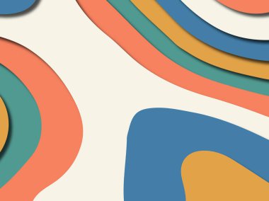 Renkli oyma sanat. Kağıt arka plan şekilleri kesim kağıdı ile kesin. İş sunumları, el ilanları, afişler, davetler için şablon tasarım düzen