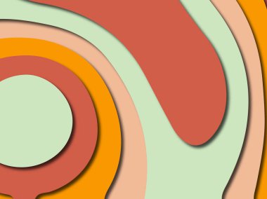 Renkli oyma sanat. Kağıt arka plan şekilleri kesim kağıdı ile kesin. İş sunumları, el ilanları, afişler, davetler için şablon tasarım düzen