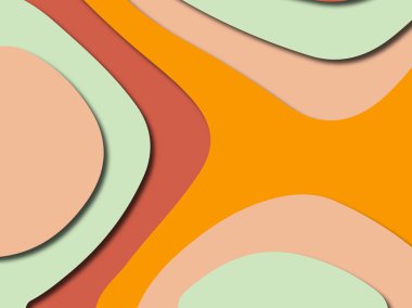 Renkli oyma sanat. Kağıt arka plan şekilleri kesim kağıdı ile kesin. İş sunumları, el ilanları, afişler, davetler için şablon tasarım düzen