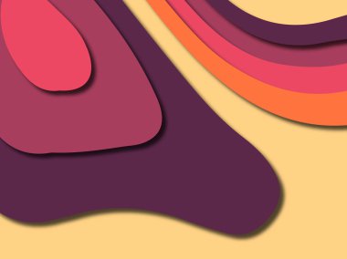 Renkli oyma sanat. Kağıt arka plan şekilleri kesim kağıdı ile kesin. İş sunumları, el ilanları, afişler, davetler için şablon tasarım düzen