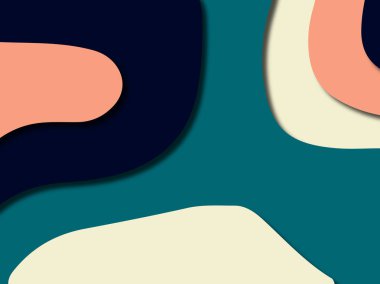 Renkli oyma sanat. Kağıt arka plan şekilleri kesim kağıdı ile kesin. İş sunumları, el ilanları, afişler, davetler için şablon tasarım düzen