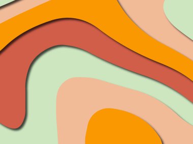 Renkli oyma sanat. Kağıt arka plan şekilleri kesim kağıdı ile kesin. İş sunumları, el ilanları, afişler, davetler için şablon tasarım düzen