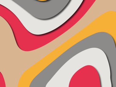 Renkli oyma sanat. Kağıt arka plan şekilleri kesim kağıdı ile kesin. İş sunumları, el ilanları, afişler, davetler için şablon tasarım düzen