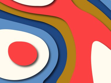 Renkli oyma sanat. Kağıt arka plan şekilleri kesim kağıdı ile kesin. İş sunumları, el ilanları, afişler, davetler için şablon tasarım düzen