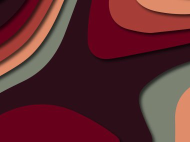 Renkli oyma sanat. Kağıt arka plan şekilleri kesim kağıdı ile kesin. İş sunumları, el ilanları, afişler, davetler için şablon tasarım düzen