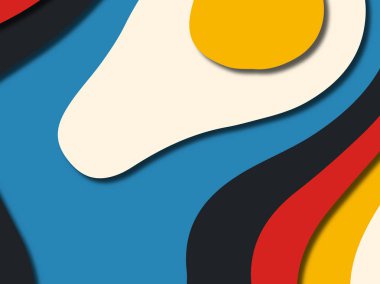 Renkli oyma sanat. Kağıt arka plan şekilleri kesim kağıdı ile kesin. İş sunumları, el ilanları, afişler, davetler için şablon tasarım düzen