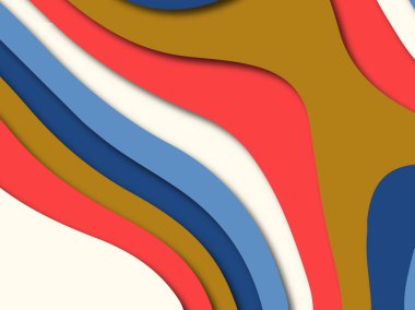 Renkli oyma sanat. Kağıt arka plan şekilleri kesim kağıdı ile kesin. İş sunumları, el ilanları, afişler, davetler için şablon tasarım düzen