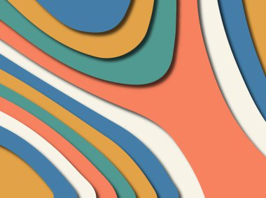 Renkli oyma sanat. Kağıt arka plan şekilleri kesim kağıdı ile kesin. İş sunumları, el ilanları, afişler, davetler için şablon tasarım düzen