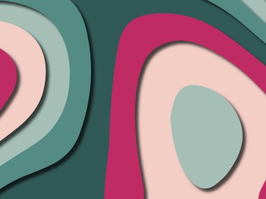 Renkli oyma sanat. Kağıt arka plan şekilleri kesim kağıdı ile kesin. İş sunumları, el ilanları, afişler, davetler için şablon tasarım düzen