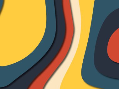 3D soyut kağıt sanat stil, tasarım düzen iş presenta için