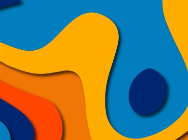 3D soyut kağıt sanat stil, tasarım düzen iş presenta için