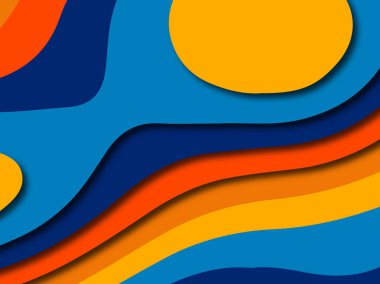 3D soyut kağıt sanat stil, tasarım düzen iş presenta için