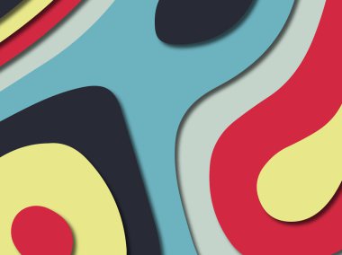 3D soyut kağıt sanat stil, tasarım düzen iş presenta için