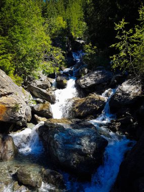 Fransız Alpleri'ndeki şelaleler.