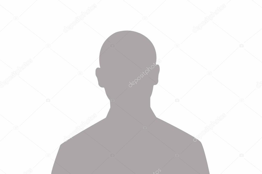 Silhouette of an adult young anonymous man on a white background.