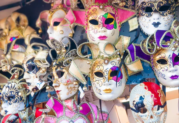 Máscaras Carnaval Tradicionais Carnaval Veneza Itália — Fotografia de Stock