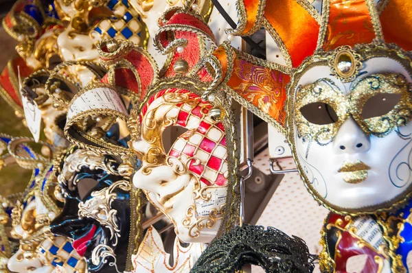 Tradycyjne Karnawałowe Maski Karnawał Wenecji Włoszech — Zdjęcie stockowe