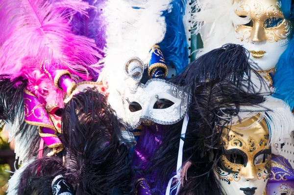 Traditional carnival masks on Carnival of Venice in Italy