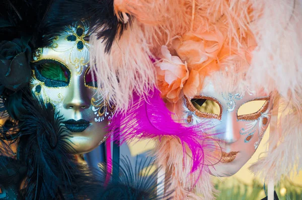 Máscaras Carnaval Tradicionales Carnaval Venecia Italia — Foto de Stock