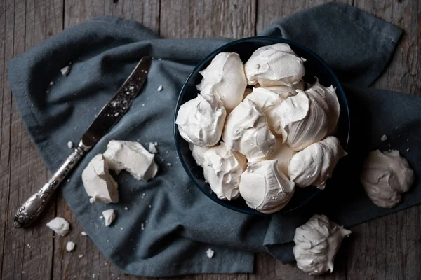 Meringue Delicios Desert Ușor Ouă Zahăr — Fotografie, imagine de stoc