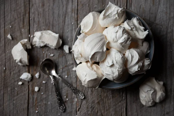 Merengue Delicioso Postre Ligero Con Huevos Azúcar —  Fotos de Stock