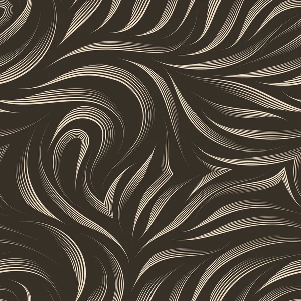 Bezešvé vektorové vzory hladkých čar nakreslených béžovým perem. Elegantní textura pro tkaniny a balicí papír nebo obaly. Vzor triček z kamaší nebo záclon — Stockový vektor