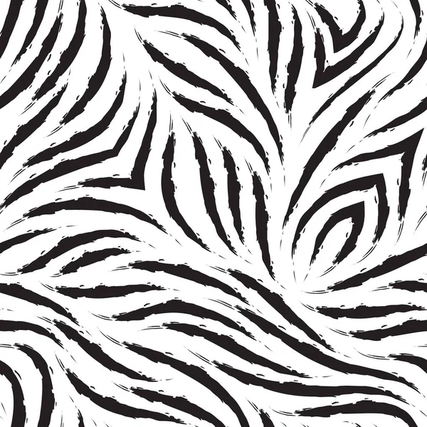 Vektör zebra derisi pürüzsüz desen. Siyah ve beyaz zebra kürkü dokusu. Elbise ya da ambalaj kağıdı için tek renkli baskı. Soyut arkaplan.