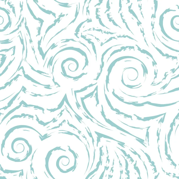 Modèle vectoriel sans couture en couleur turquoise isolé sur fond blanc. texture du tissu ou du papier d'emballage. Ondes et texture légère de l'eau dans des couleurs pastel — Image vectorielle