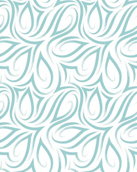 Padrão sem costura vetorial de cantos lisos e linhas desenhadas com uma escova.Textura de linhas azuis em um fundo branco.Fundo pastel . — Vetor de Stock