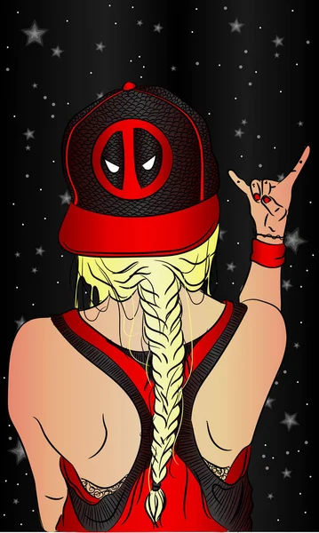 Girl Deadpool Cap — Vector de stoc